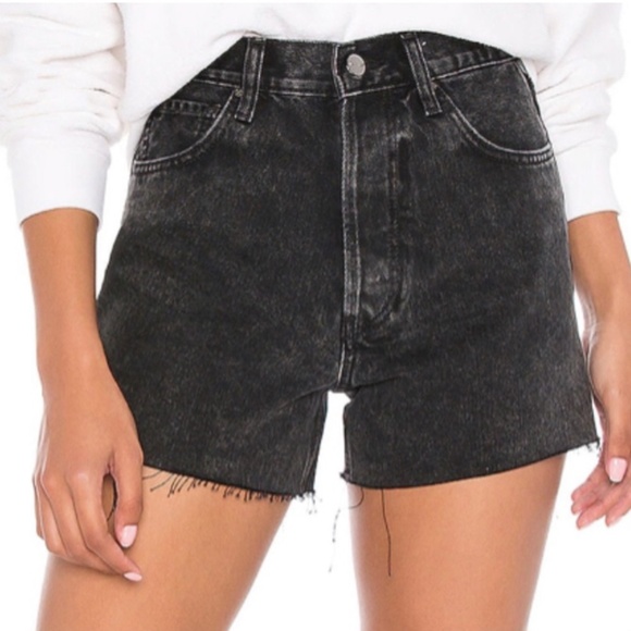 Anine Bing Pants - Anine Bing Gina Short Dark Grey Denim Size 29 100% Cotton Button Fly
